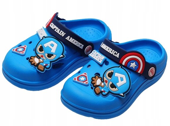 KLAPKI KAPCIE DZIECIĘCE BUTY SANDAŁKI KROKSY MARVEL KAPITAN AMERYKA 25-26