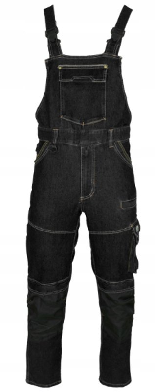 Spodnie ochronne, ogrodniczki z tkaniny jeans Art.Mas COLEMANN BLACK r. XL