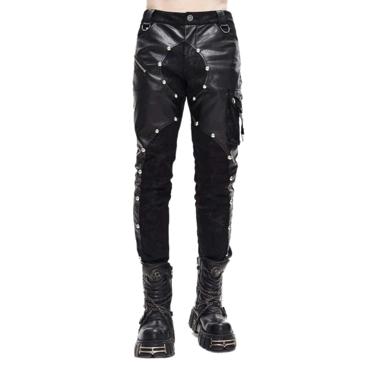 spodnie męskie DEVIL FASHION - BLACK GOTHIC PUNK -S