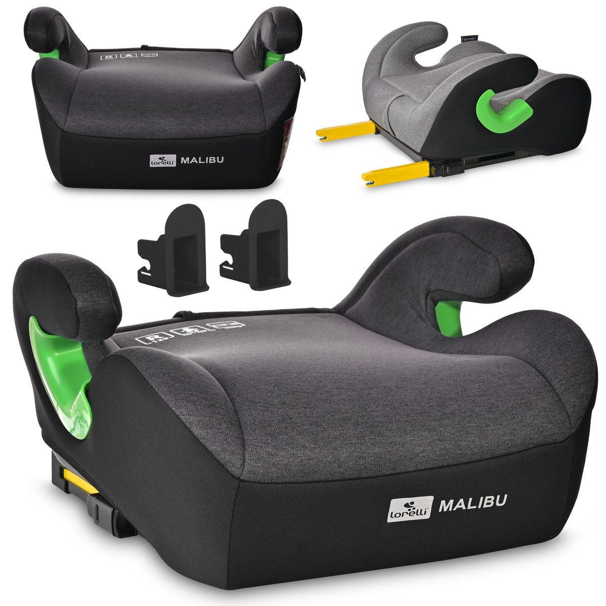 PODKŁADKA, PODDUPNIK, SIEDZISKO, PODWYŻSZENIE ISOFIX 125-150CM LORELLI MALIBU BLACK JASPER