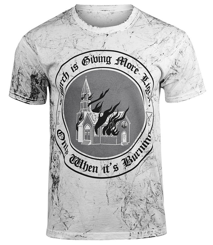 koszulka AMENOMEN - CHURCH IS GIVING MORE LIGHT ONLY WHEN IT'S BURNING (OMEN138KM WHITE ALLPRINT BLACK)-S