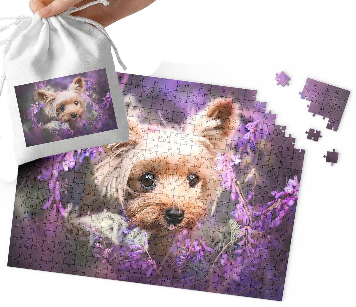 Puzzle Tradycyjne - Słodki Piesio Pies Mega Wzory Prezent 252El + Woreczek