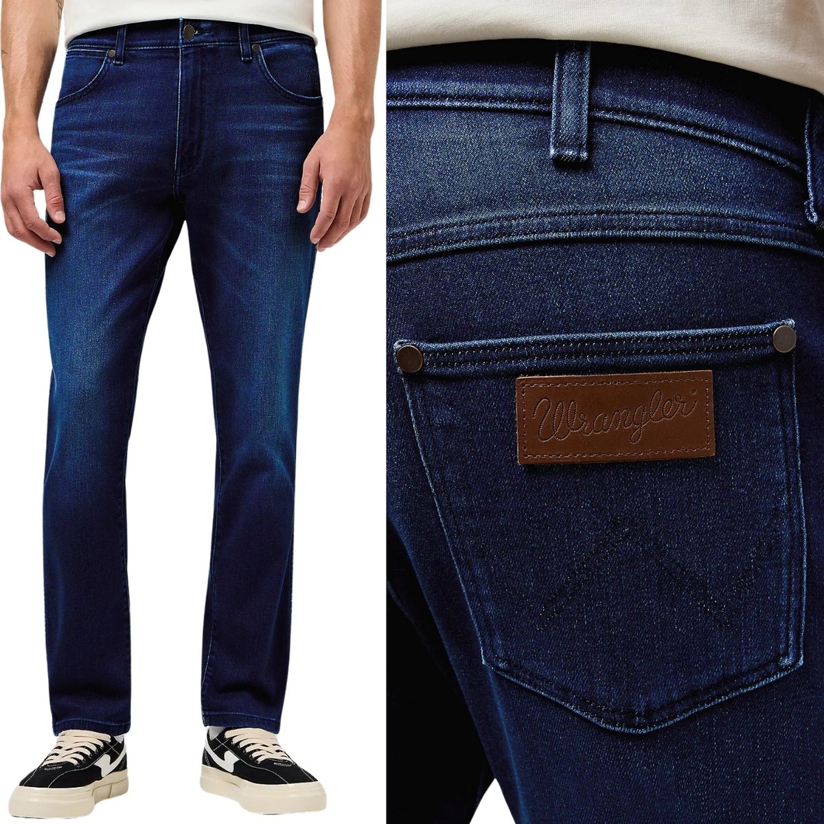 Wrangler LARSTON SLIM Blue Jam FREE TO STRETCH SPODNIE JEANSOWE W36 L34