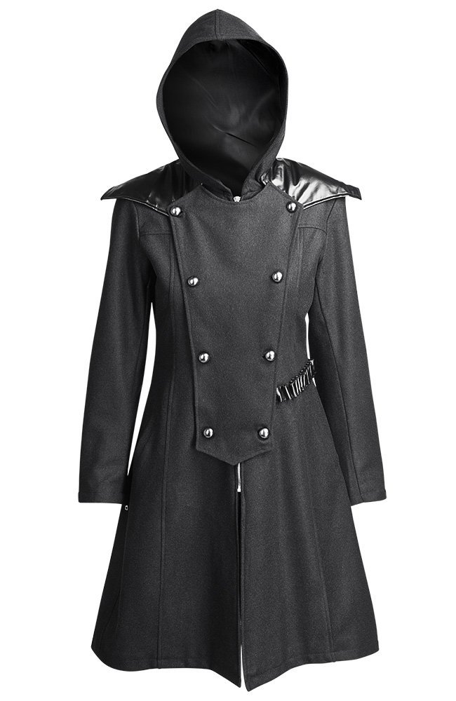 płaszcz damski AMENOMEN - GOTHIC, z kapturem-XL