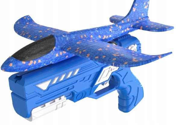 Pistolet Wyrzutnia Samolotu Szybowiec Niebieski Zabawka Dla Dzieci