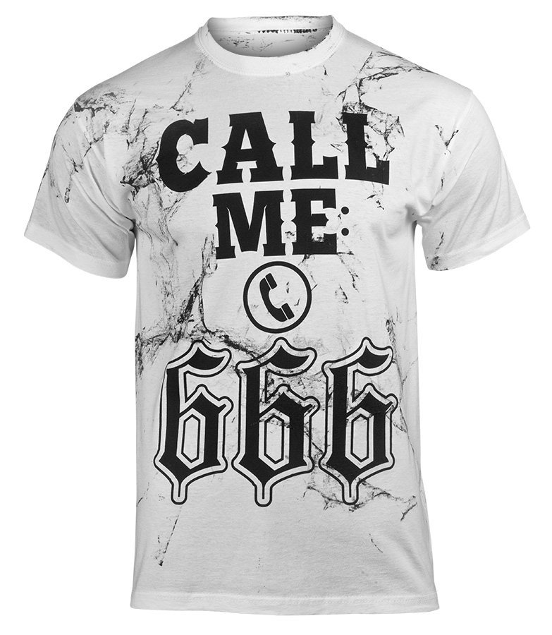 koszulka AMENOMEN - CALL ME: 666 (OMEN144KM WHITE ALLPRINT BLACK)-M