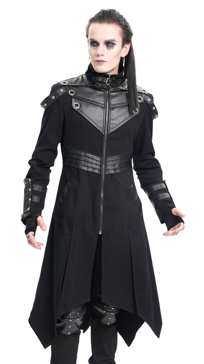 płaszcz męski DEVIL FASHION - BLACK GOTHIC PUNK-M