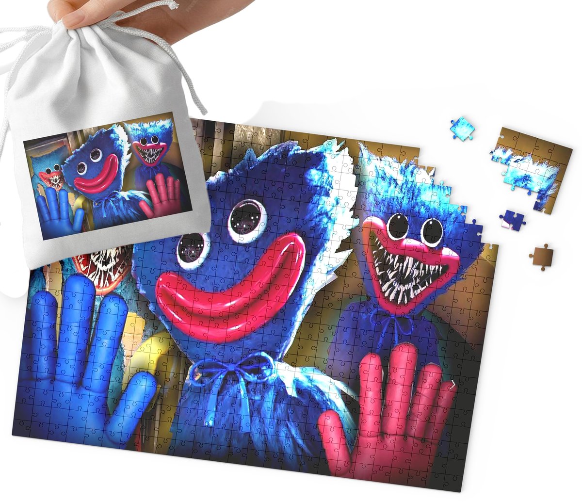 Puzzle Huggy Wuggy Wzory Z Bajek I Gier Prezent Dla Dzieci 70El + Woreczek