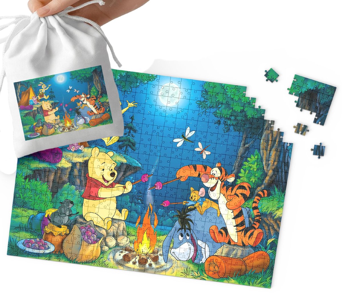 Puzzle - Kubuś Puchatek Wzory Z Bajek Prezent 70El + Woreczek