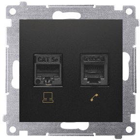 SIMON 54 Gniazdo komputerowe kat.5e RJ45 tel. RJ12