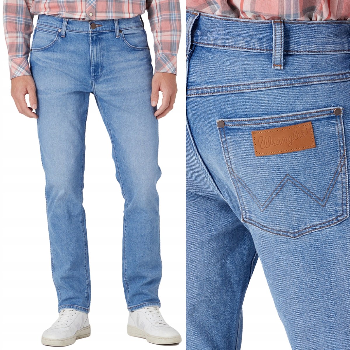 Wrangler LARSTON 365 COOL Twist DOPASOWANE SPODNIE JEANSOWE NA LATO W36 L36