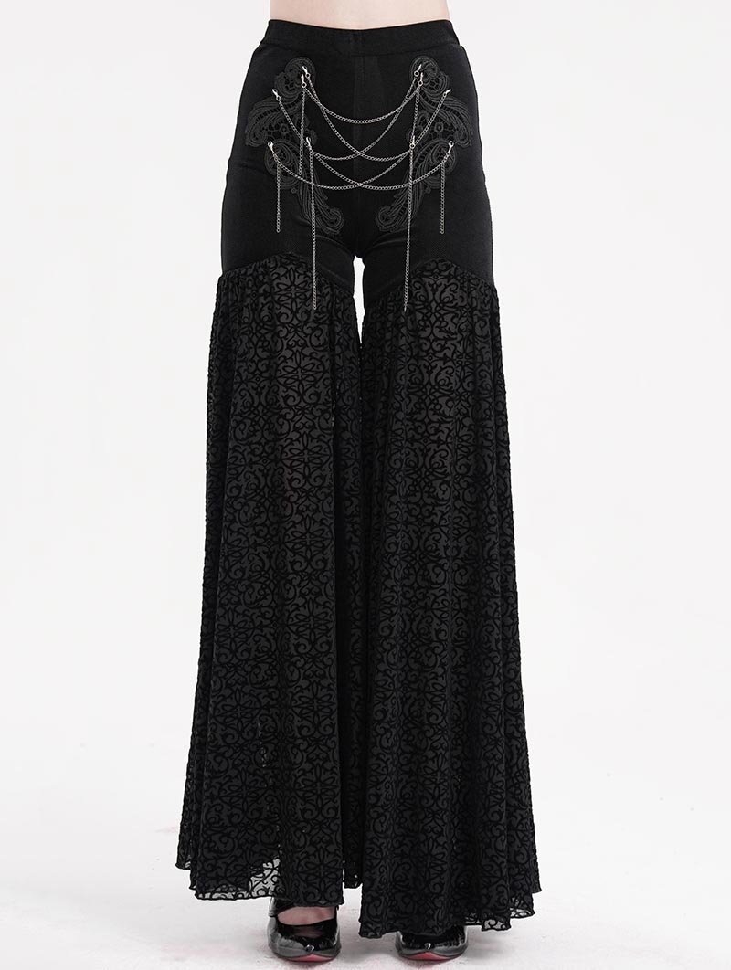 spodnie DEVIL FASHION - BLACK GOTHIC PUNK RETRO -XS
