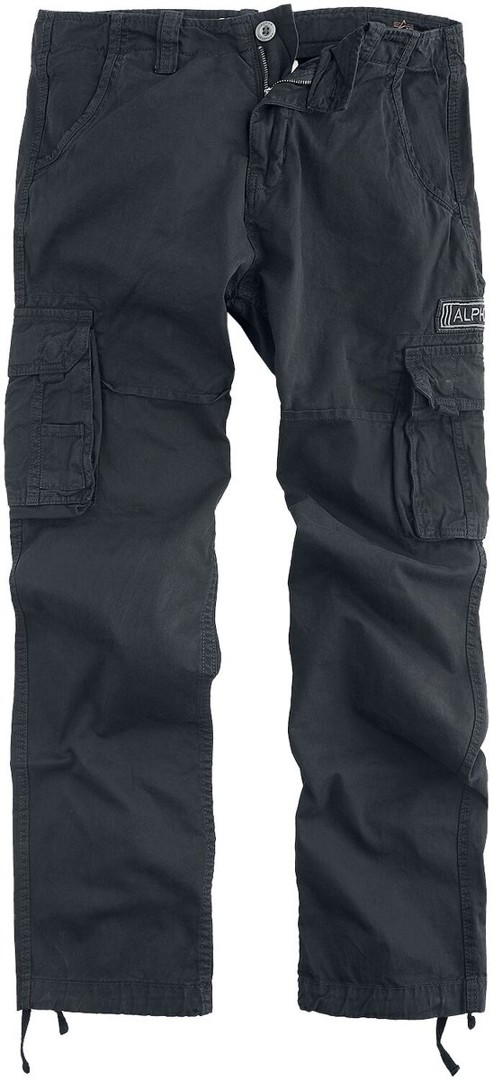 spodnie bojówki ALPHA INDUSTRIES - JET PANT BLACK-38