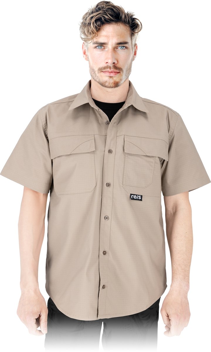 Koszula ochronna z bawełny, krótki rękaw Reis BIZZ BE r. 2XL