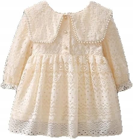 ŚLICZNA KORONKOWA SUKIENKA SUKNIA DZIECIĘCA UROCZE FALBANY DZIEWCZĘCA 110