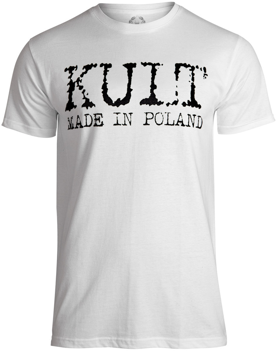 koszulka KULT - MADE IN POLAND (LOGO+NAPIS) biała-XL