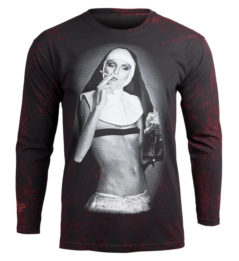 longsleeve AMENOMEN - NUN SMOKING (OMEN107LO ALLPRINT RED)-XL