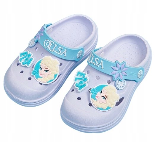 KLAPKI KAPCIE DZIECIĘCE BUTY SANDAŁKI KROKSY DISNEY KRAINA LODU ELSA 26-27