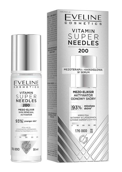Eveline Vitamin Super Needles 200 Mezoterapia Mikroigłowa w Serum 30ml