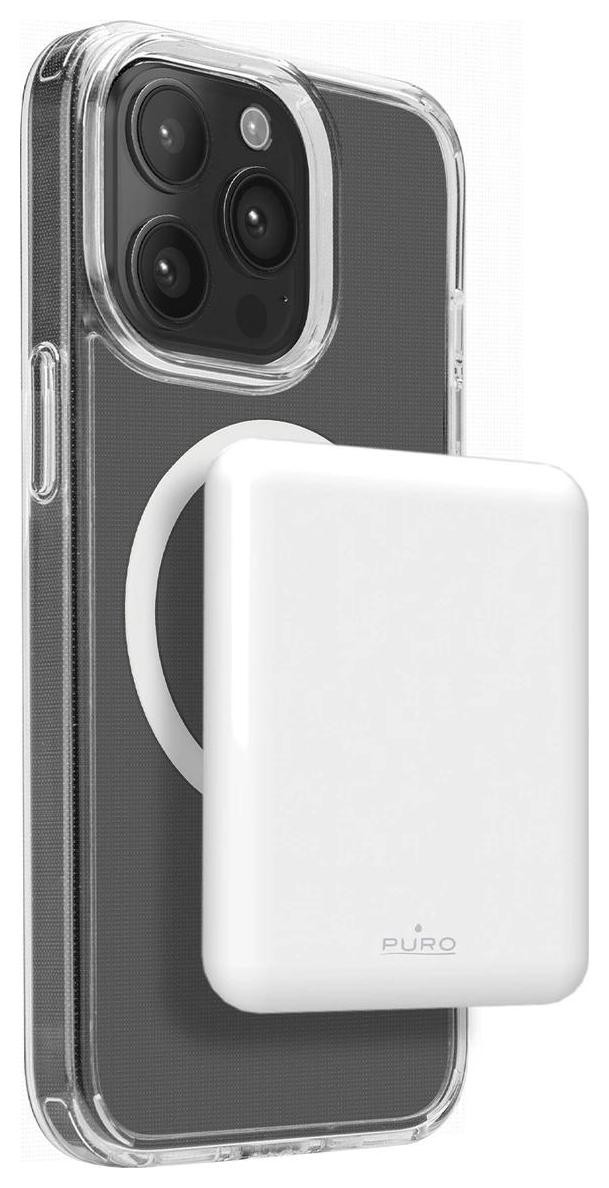 Puro Power Mag 5000mAh z MagSafe USB-C 15W Biały