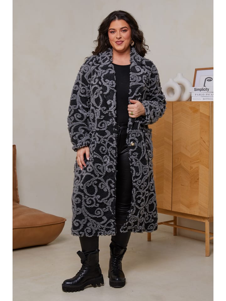 Curvy Lady Płaszcz przejściowy w kolorze czarno-szarym