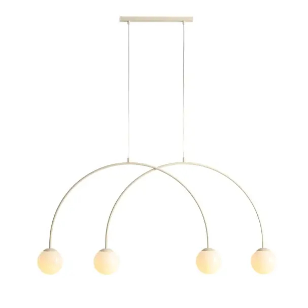 Wisząca lampa skandynawska UNA 1116L9_S kulista beżowa biała