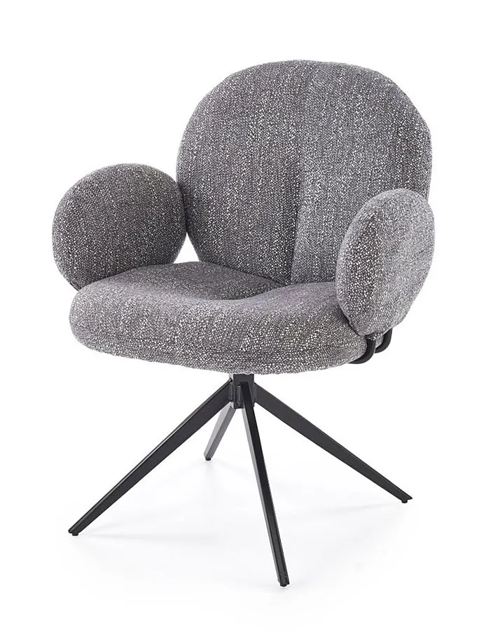 Popielate krzesło z obrotowym siedziskiem - Ektog