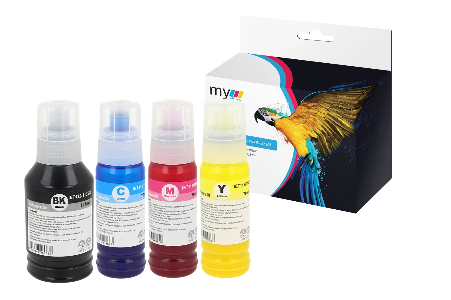 Komplet tuszów T112 CMYK do Epson certyfikowane zamienniki marki My Office