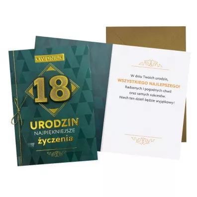 Karnet B6 Urodziny 18 męskie