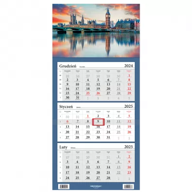 Helma Kalendarz 2025 LUX Trójdzielny Londyn Big Ben