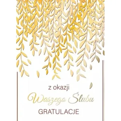 Karnet A5 Ślub Złote girlandy