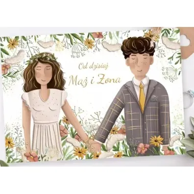 Karnet A5 Ślub Para Boho