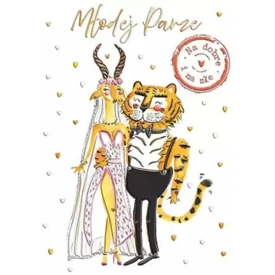 Karnet B6 Ślub Gazela i Tygrys