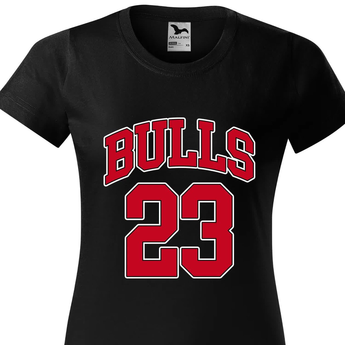 Koszulka Czarna Damska T-Shirt BULLS 23 Koszykówka Basketball Sport Wz - XS