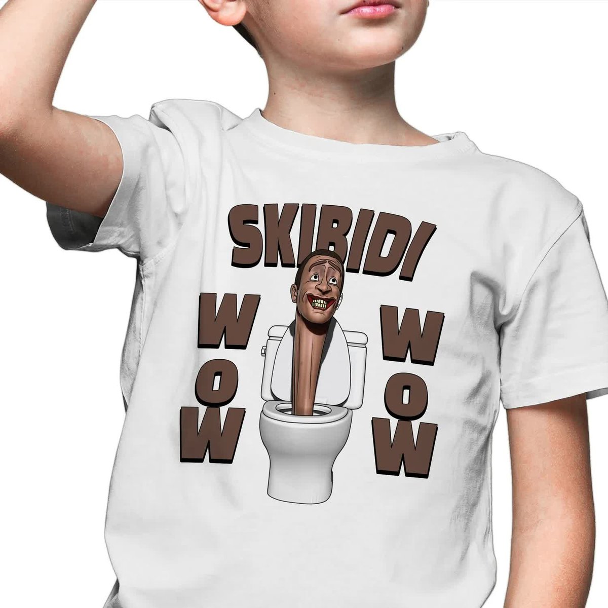 KOSZULKA T-SHIRT DZIECIĘCY Biały Śmieszny Prezent SKIBIDI TOILET Wzory 134