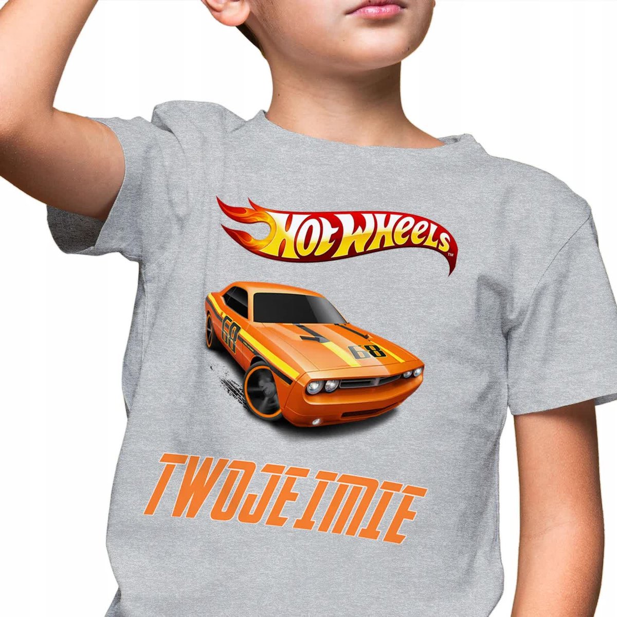 T-Shirt Dziecięcy Koszulka Hot Wheels Gray Wz 134
