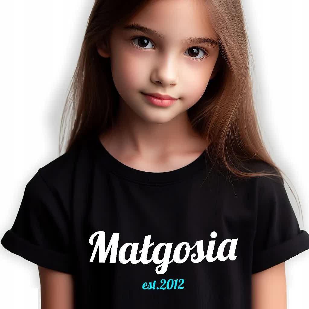 KOSZULKA DZIECIĘCA Czarna Zabawny Prezent Własne IMIĘ Kreator - 146 cm