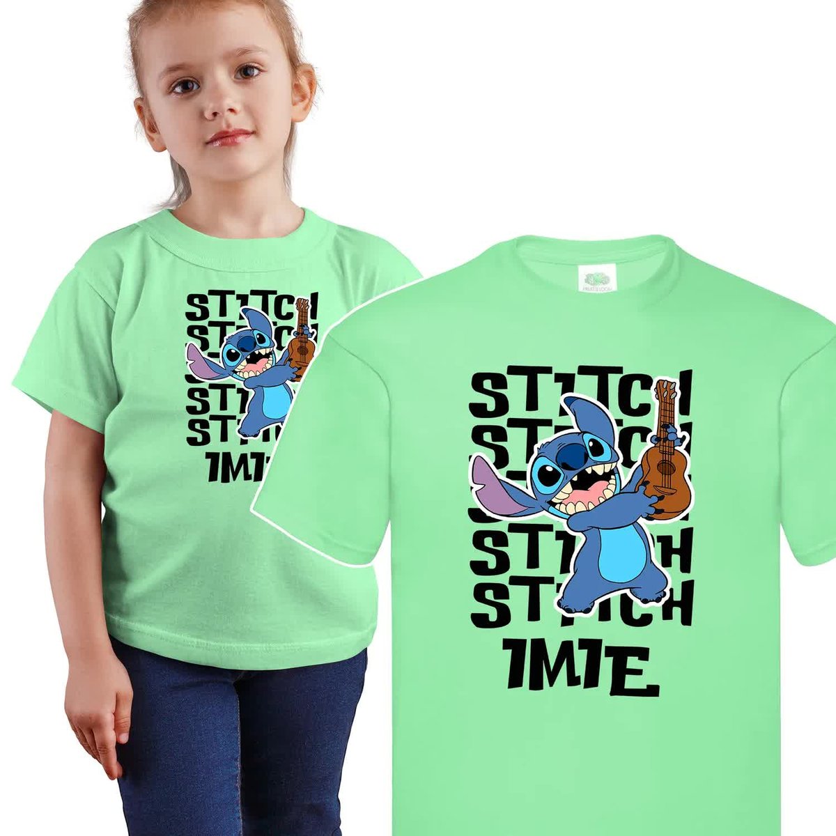Koszulka Dziecięca 134-140 Lilo i Stitch Limonk Wz