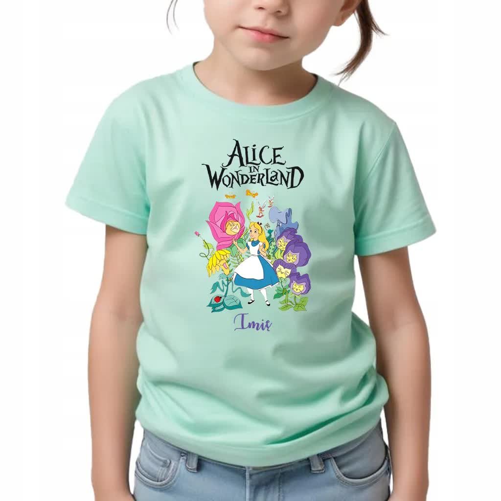 KOSZULKA Dziecięca Na Prezent Dla Fana ALICJI W KRAINIE CZARÓW Imię Wz 146