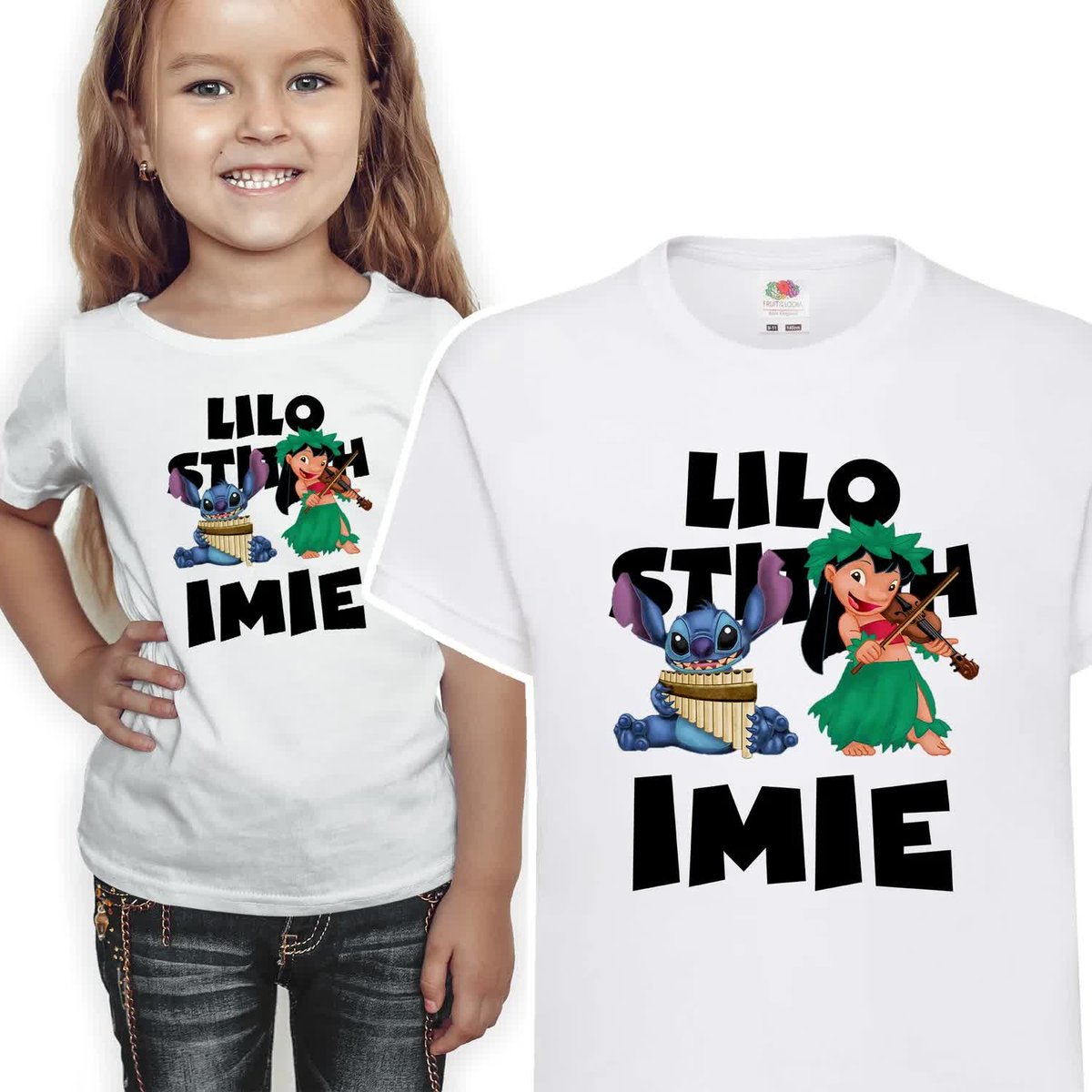 Koszulka Dziecięca 134-140 Lilo Stitch Biała IMIĘ