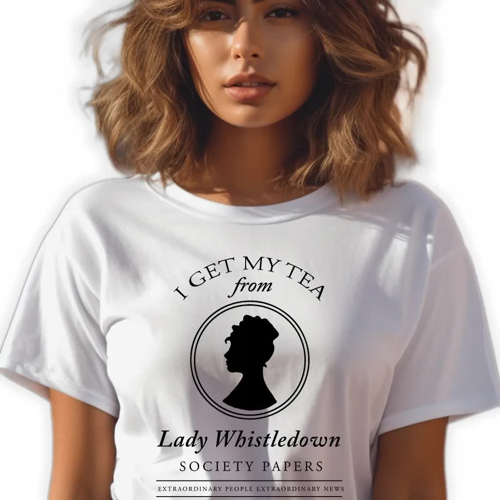 Koszulka Biała LADY WIHSTLEDOWN SOCIETY PAPERS Bridgerton Wzory Rozmiar L