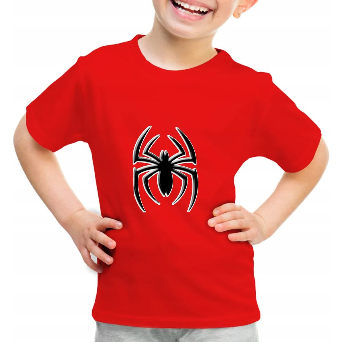 Dziecięca Koszulka Czerwona SPIDERMAN Wzory - 146