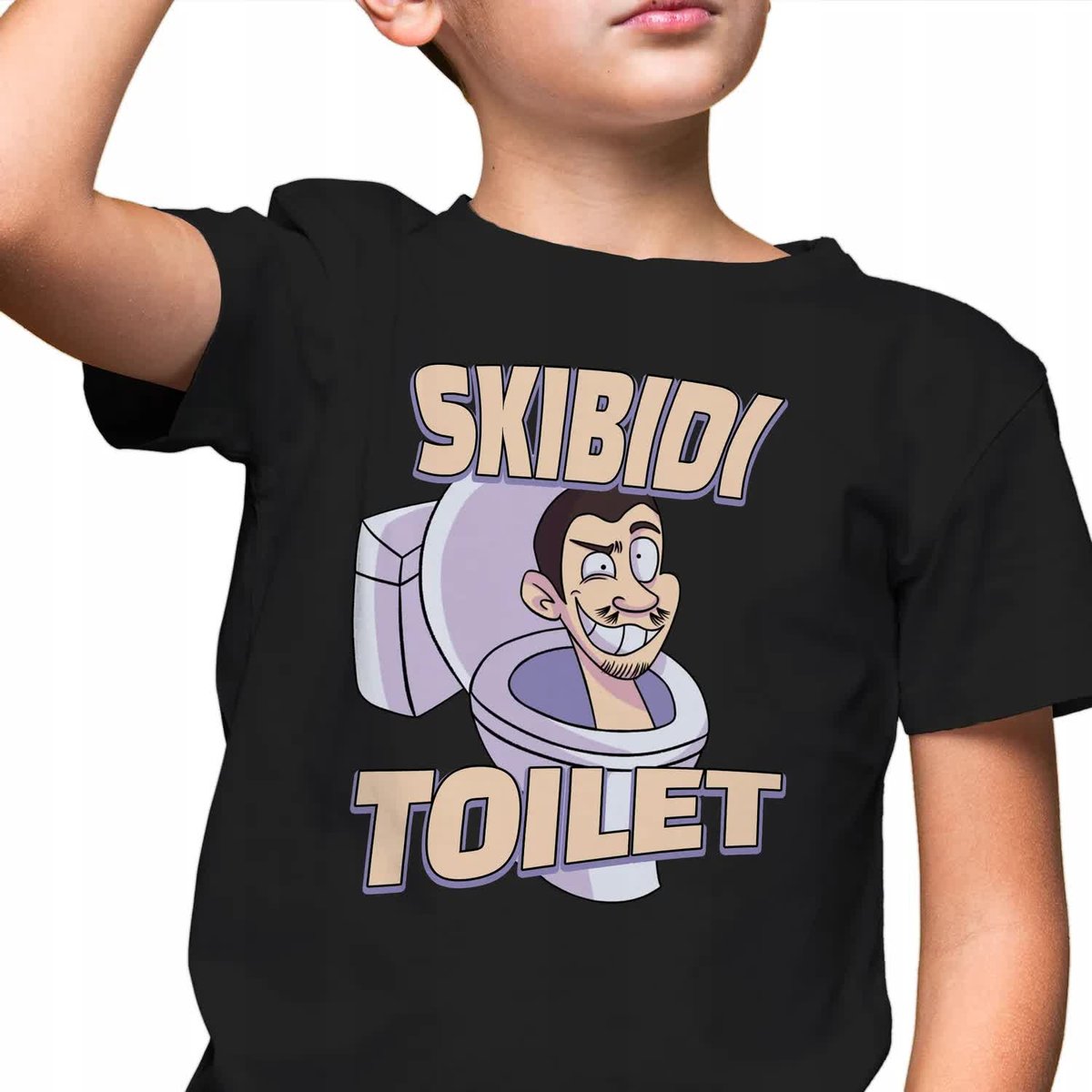 DZIECIĘCA KOSZULKA T-SHIRT Czarny Śmieszny Prezent SKIBIDI TOILET Wzory 134