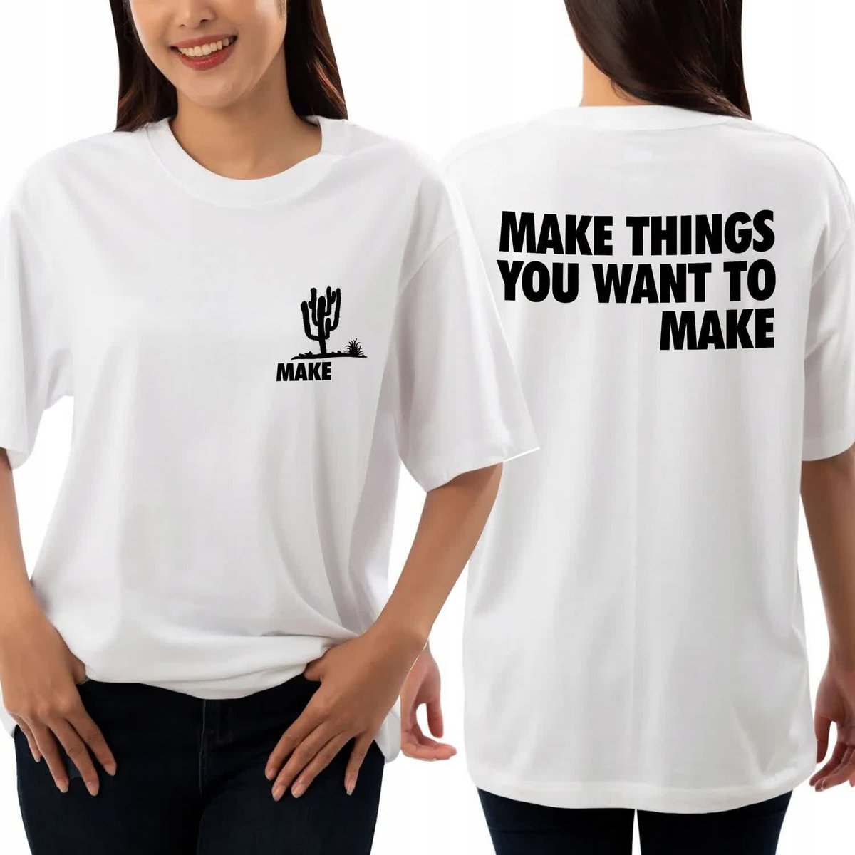Koszulka Damska Oversize Street MAKE THINGS Wzory