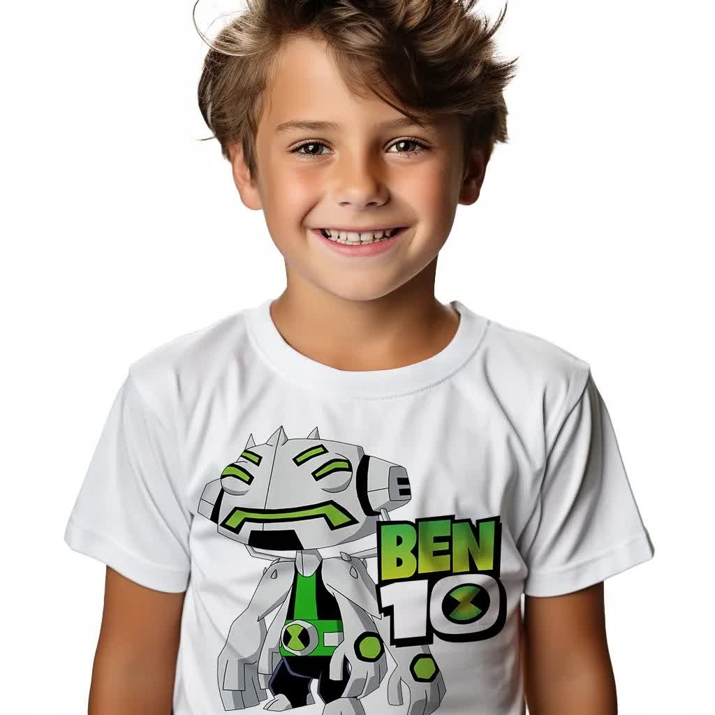 KOSZULKA T-SHIRT BIAŁY PREZENT DLA FANA BEN 10 OVERFLOW ROZMIAR 146 WZORY