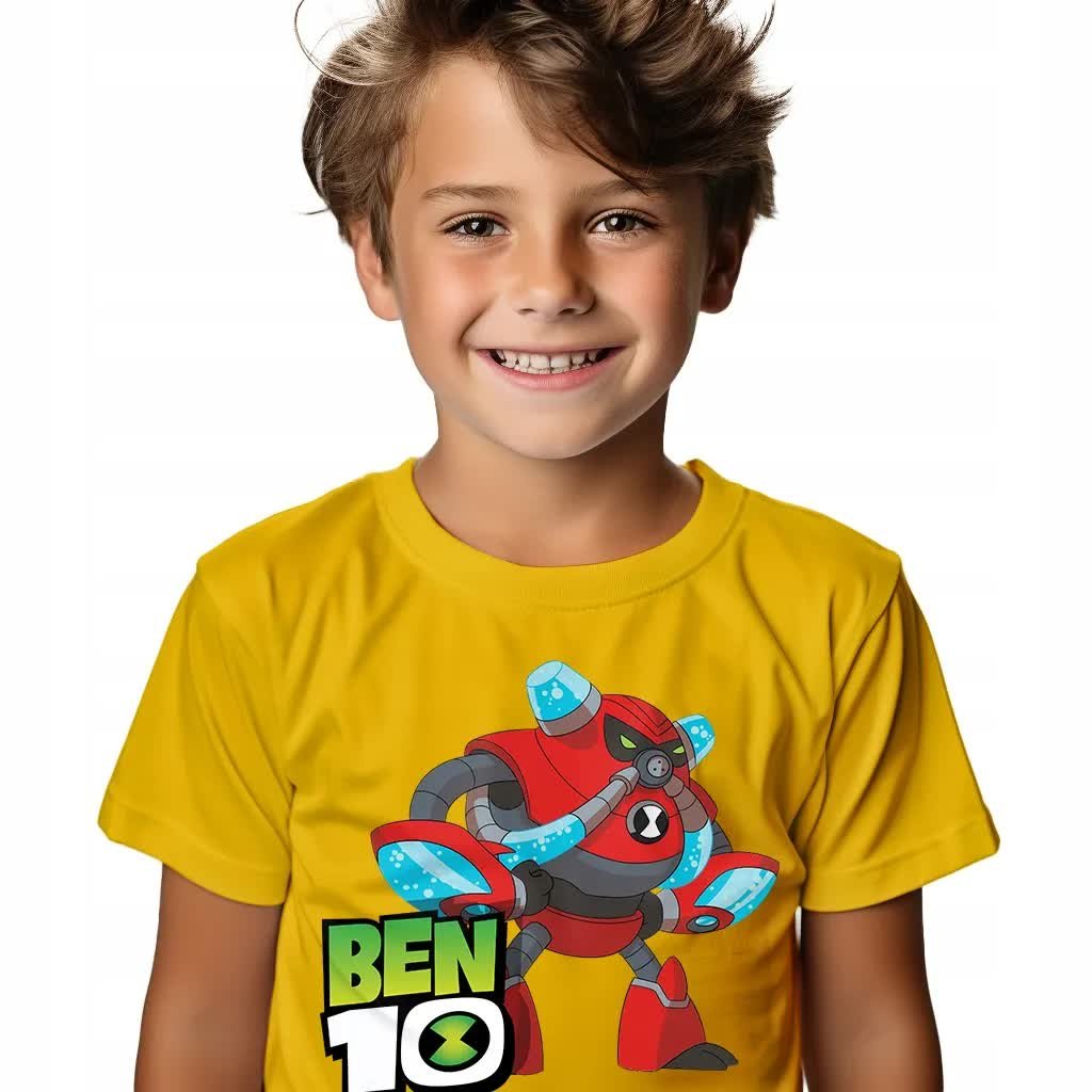 KOSZULKA T-SHIRT ŻÓŁTY PREZENT DLA FANA BEN 10 ECHO ECHO ROZMIAR 134 WZORY