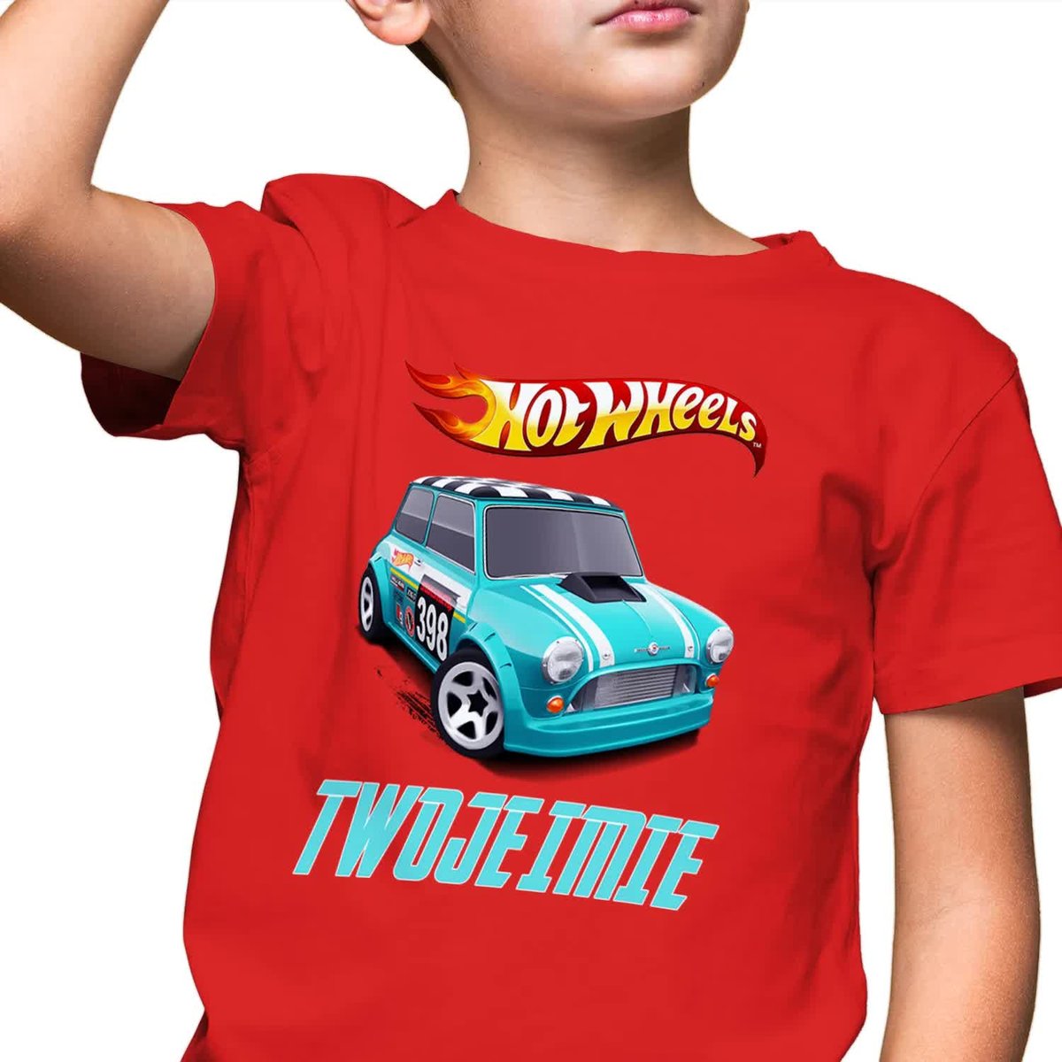 T-Shirt Dziecięcy Koszulka Hot Wheels Czerw Wz 146