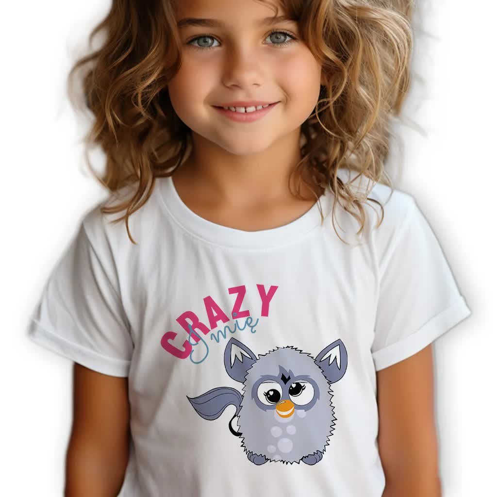 Koszulka Dziecięca Biała FURBY CRAZY *TWOJE IMIĘ* Rozmiar 134 cm WZORY