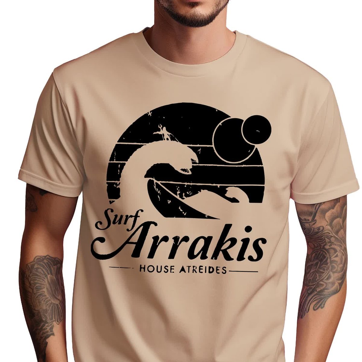 T-SHIRT SAND MĘSKI KOSZULKA PREZENT DLA FANA DIUNA ARRAKIS ROZMIAR - S WZ
