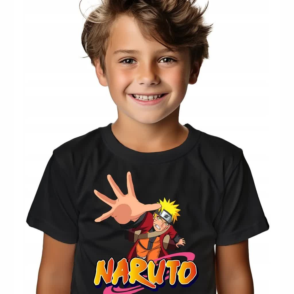 KOSZULKA T-SHIRT DZIECIĘCA CZARNY PREZENT NARUTO ROZMIAR 134 WIELE WZORÓW